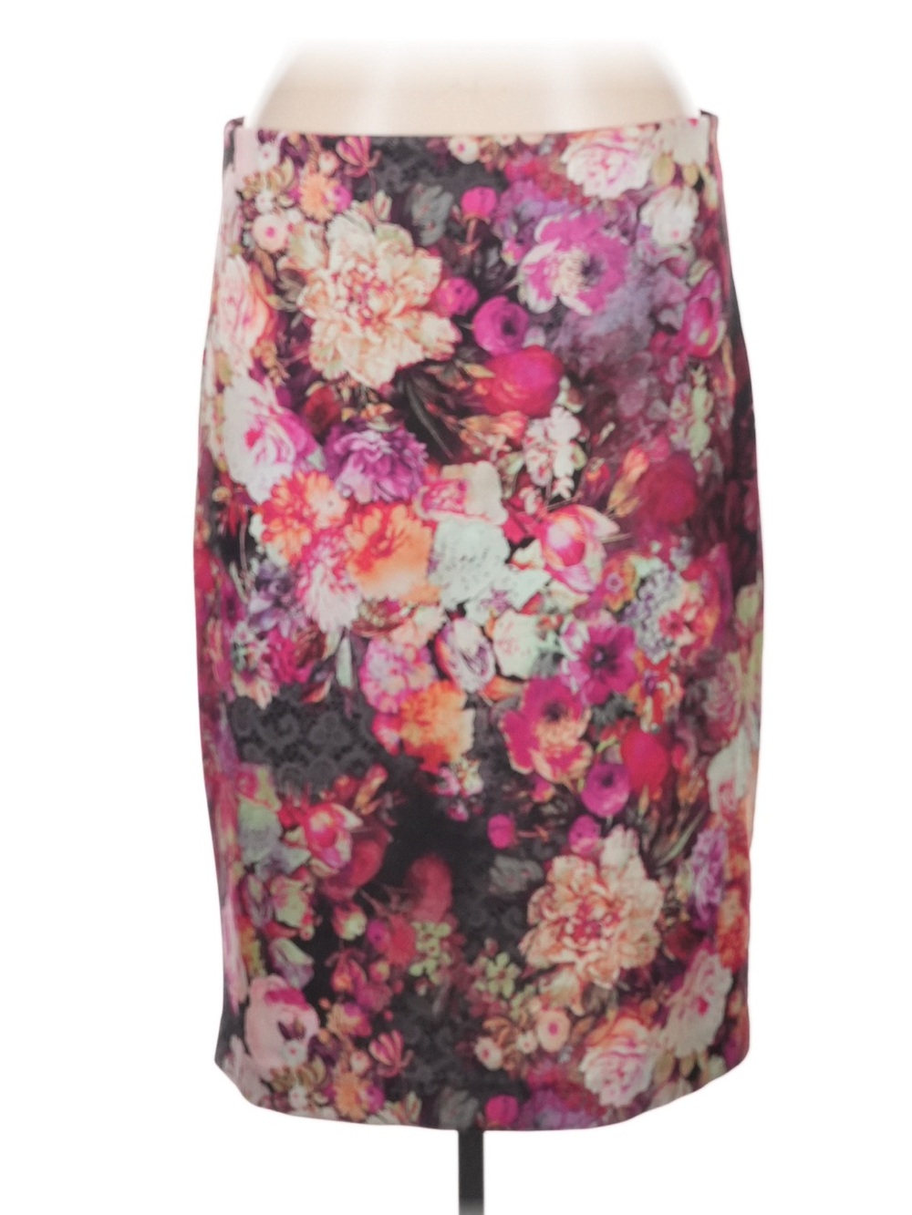 New York & Company Floral Pencil Skirt - Pink Multi size XL